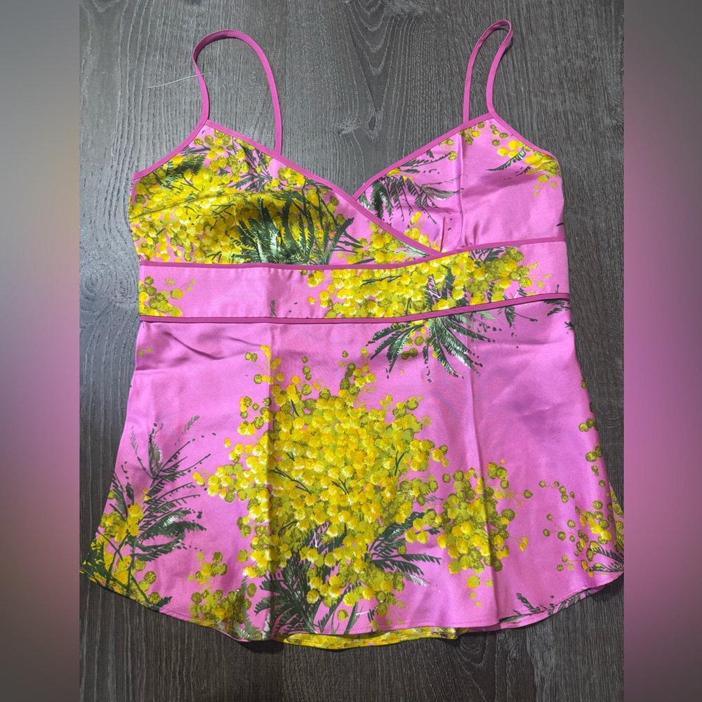 J Crew Floral Silk Tank Top Size 6